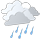 Cloudy with outbreaks of Rain